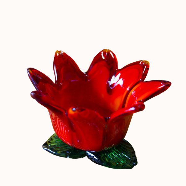 Schale oder Teelichthalter aus Glas in Form einer Blume